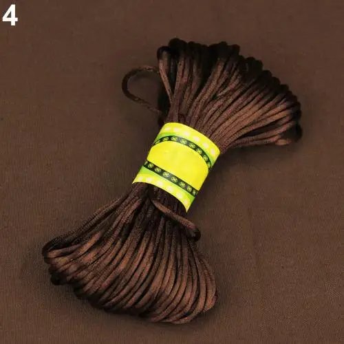 20 цветов нейлоновый шнур нить китайский узел макраме шнур браслет плетеные Струны DIY кисточки вышивка бисером Шамбала струны нить - Цвет: Brown