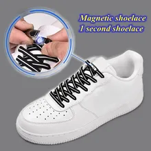 Lacets magnétiques à verrouillage élastique, 1 paire, spécial créatif, sans cravate, chaussures de sport unisexes, pour enfants et adultes