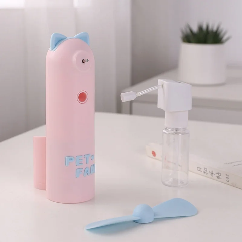 USB мини-вентилятор с распылителем воды в бутылке милый мультфильм ручной маленький вентилятор для офиса рабочего стола и класса летом