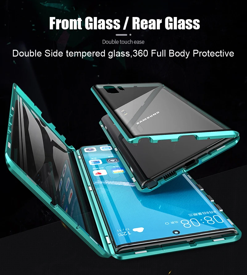 Magnetic Case For Redmi Note 8 7 K20 10 Pro Cover Xiaomi Mi 9T 9 SE A3 Lite CC9 CC9e Double Sided Tempered Glass Fundas | Мобильные