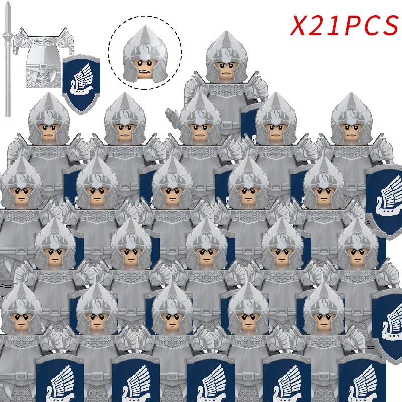 Medieval Fantasy Dwarf Warrior Leader Building Blocks Set