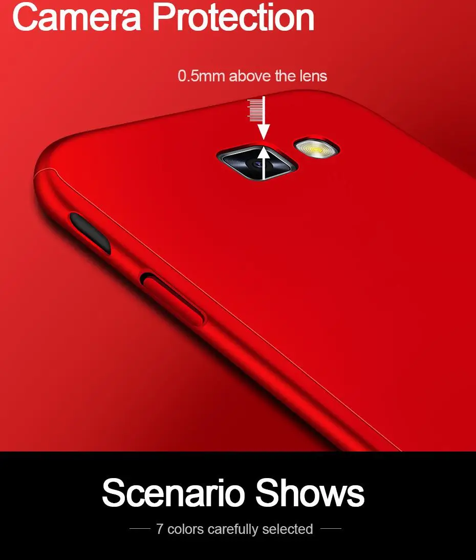 Fashion 360 Shockproof Full Cover For Samsung Galaxy A3 A5 J1 J3 J5 J7 J2 Prime A7 A6 A8 J4 J6 Plus Phone Case