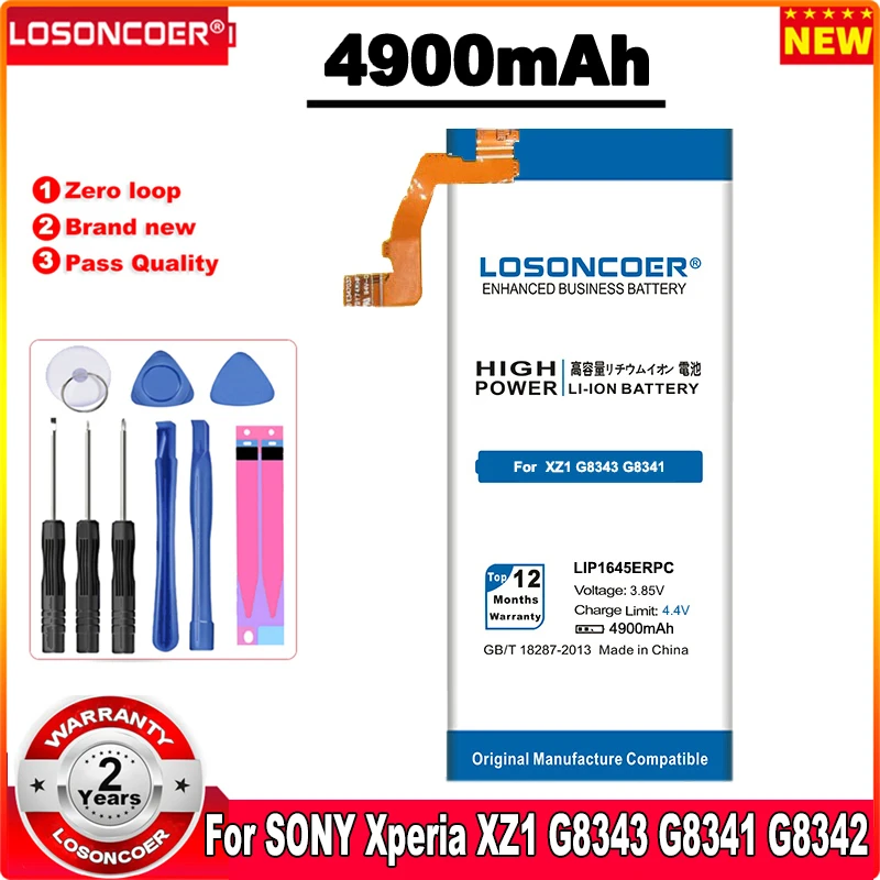 

LOSONCOER 4900mAh LIP1645ERPC Battery For Sony XZ1 G8341 G8342 G8343 Dual