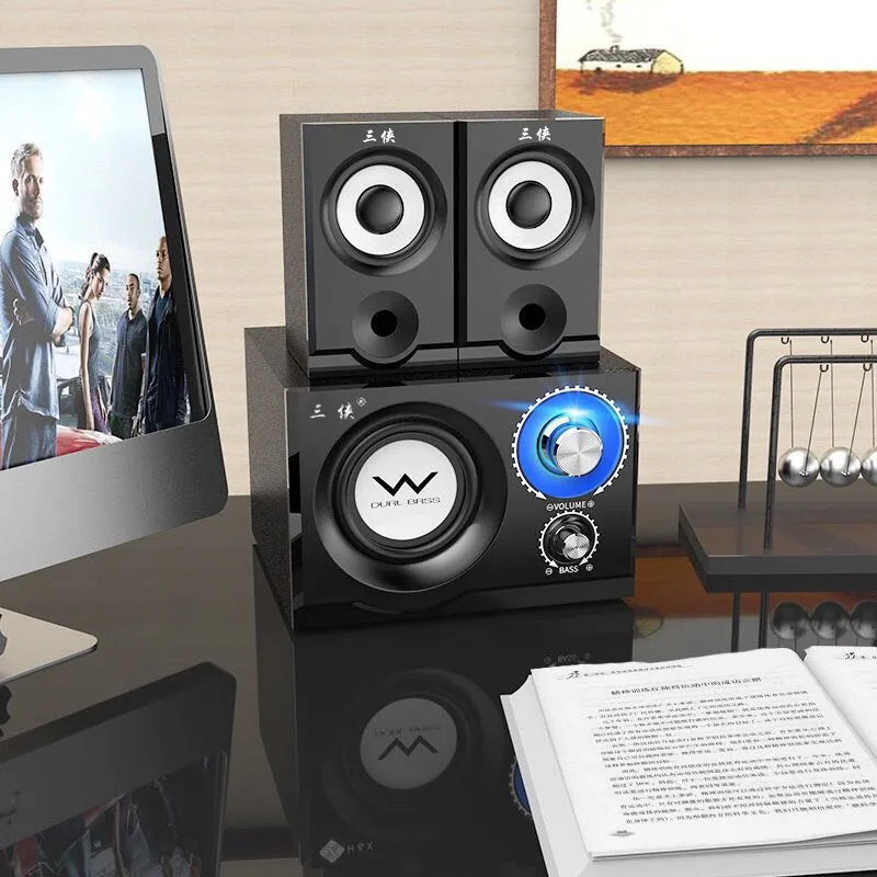 4 дюймовые басовые колонки Bluetooth настольный компьютер домашний сабвуфер 2,5 дюймов Полнодиапазонный деревянный динамик 3D объемный стерео громкий динамик