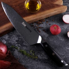 Дамасский нож шеф-повара японский vg10 Дамасская сталь мастер кухонные ножи киритсуке 67 слоев с эбеновым деревом полная ручка Тан