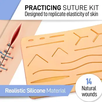 

Suture Training Kit Skin Operate Suture Practice Model Training Kit Scissor Needle Teaching Skin Silicone Pad Suture Resour W5O1