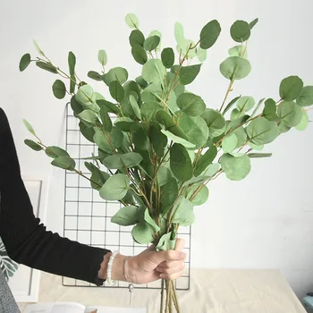 

3Pcs/lot 89cm Artificial Plants Hair Pulp Eucalyptus Leaves for Wedding Home Table Decoration Fake Plants Garden Jungle Party