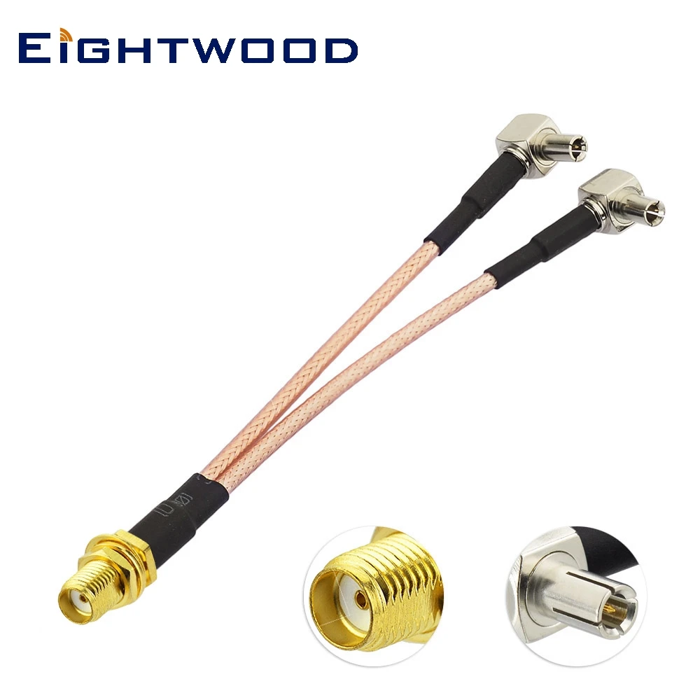 Eightwood 4G Lte Antenna Splitter 15Cm Sma Femmina A Doppio Ts9 Per Verizon Jetpack Netgear Mobile Wifi Hotspot Router Modem Usb