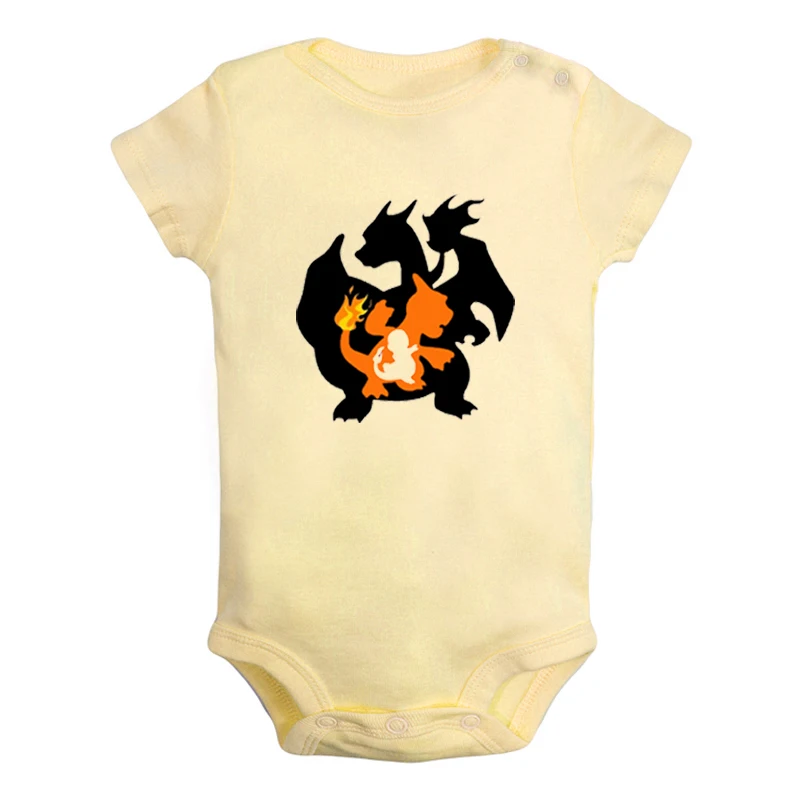 JcBaby024YD Милый костюм для новорожденных мальчиков и девочек с покемонами, чармандером, бульбазавром, сквиртлом, комбинезон с принтом, боди для младенцев, одежда с короткими рукавами - Цвет: JcBaby024YD