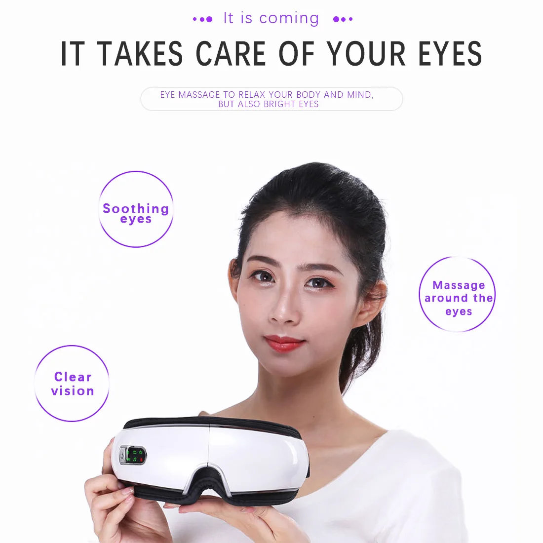 Eye Massager Eyes Wrinkle Fatigue Relieve Eye Vibration Hot Compress
