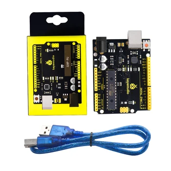 

Keyestudio V4.0 Development Board W/USB Serial Chip CP2102 +USB Cable Compatible With Arduino Uno R3 Gift box