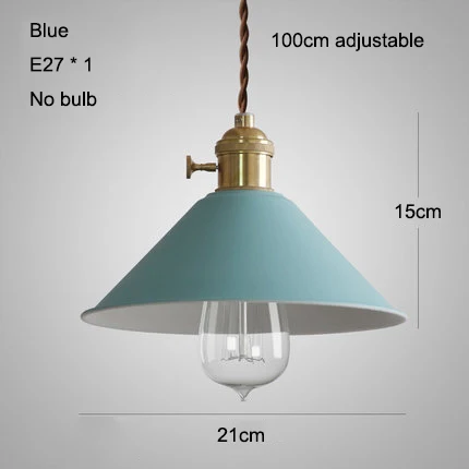 Blue no bulb Подвесной светильник s современный подвесной светильник Промышленный светильник винтажный скандинавский светильник светодиодный подвесной светильник для кухни столовой подвесной светильник s E27 - Цвет корпуса: Blue no bulb