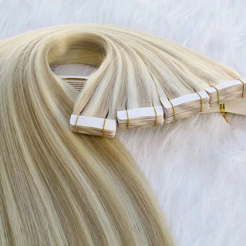 High Quality Remy Human Hair Tape In Extensions 2.5g/pcs Skin Weft PU Straight Remy Virgin Hair Extensions Piano Color