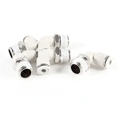 

Elbow Design 4mm Hole 1/4" PT Thread Pneumatic Quick Joint Connector 5 Pcs