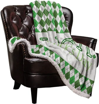 

St Patricks Day Lucky Clover Fleece Blankets throws Fleece Cover Throw Anti-allergy Double-sided Personalized Blankets Bedclothe