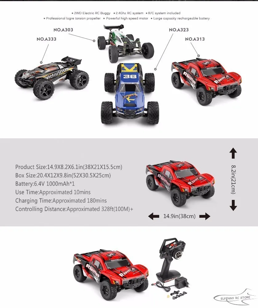 WLtoys A313 2,4 ГГц 2WD 1/12 35 км/ч Матовый Электрический RTR короткокурсный Радиоуправляемый автомобиль внедорожный автомобиль дистанционного управления игрушки