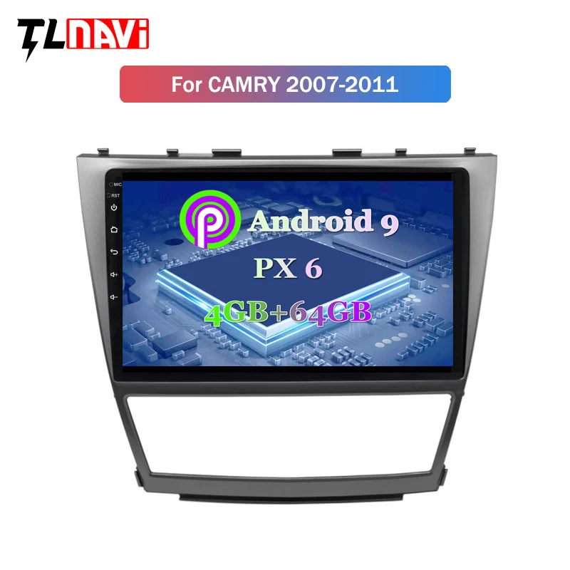 Best PX6 4G+64G Android 9.0 Car DVD GPS for Toyota camry 2006-2012 Navigation System Stereo Audio Radio Video Bluetooth 1