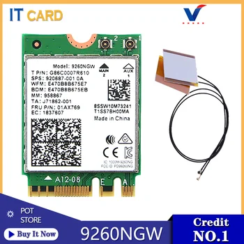 

Dual Band 2.4Ghz/5Ghz For Intel Wireless-AC 9260 9260NGW 1.73Gbps Wifi Card Bluetooth 5.1 NGFF M.2 802.11ac Wireless Card