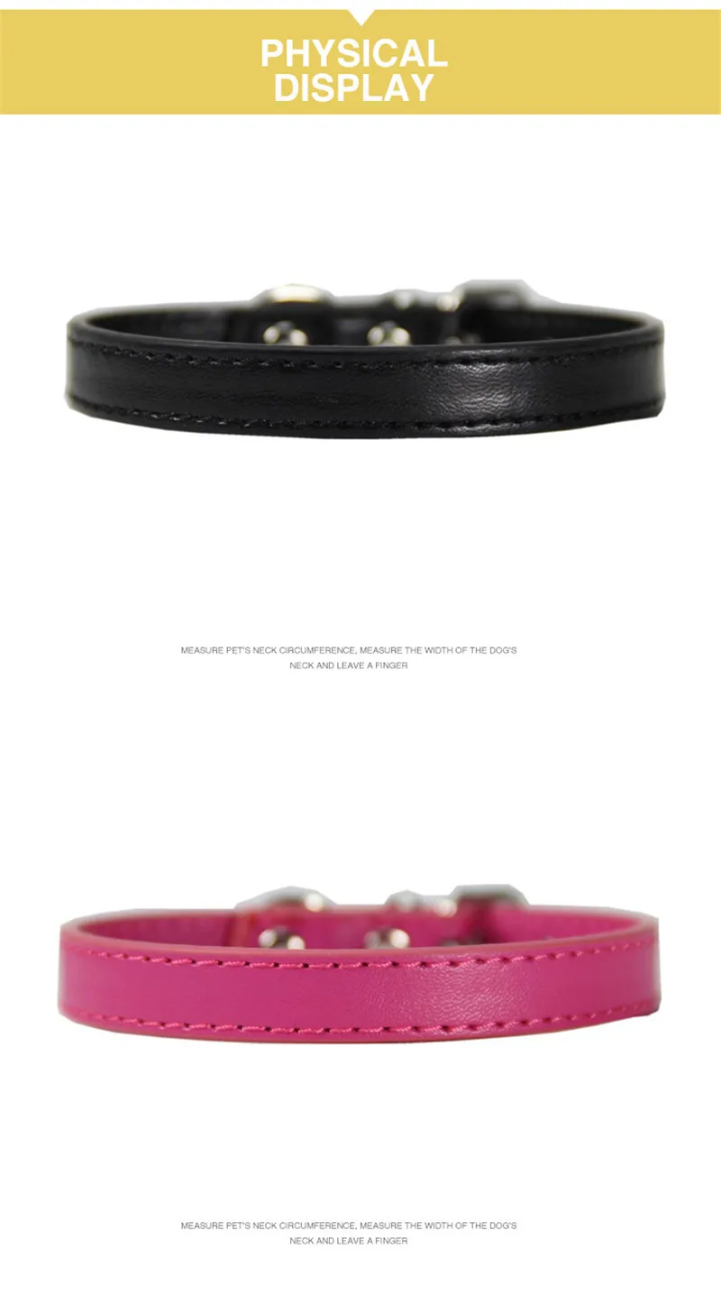 1PC Popular Adjustable Colorful Pet Collars Kitten Cat Collar PU Leather Neck Strap Safe for Dogs Soft Pet Supplies