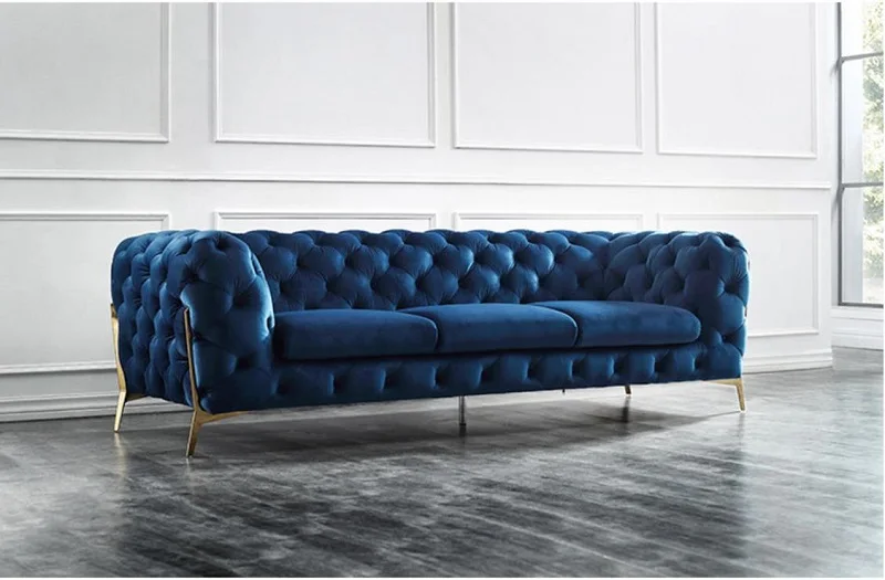 U-BEST CHESTERFIELD SOFA BLUE FABRIC 3
