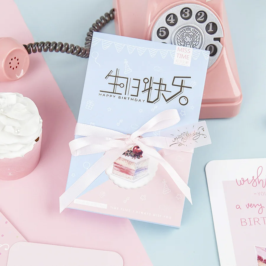 

Mohamm 30pcs/lot 93mmx143mm Happy Birthday Creative Gift Boxed Message Blessing Greeting Card