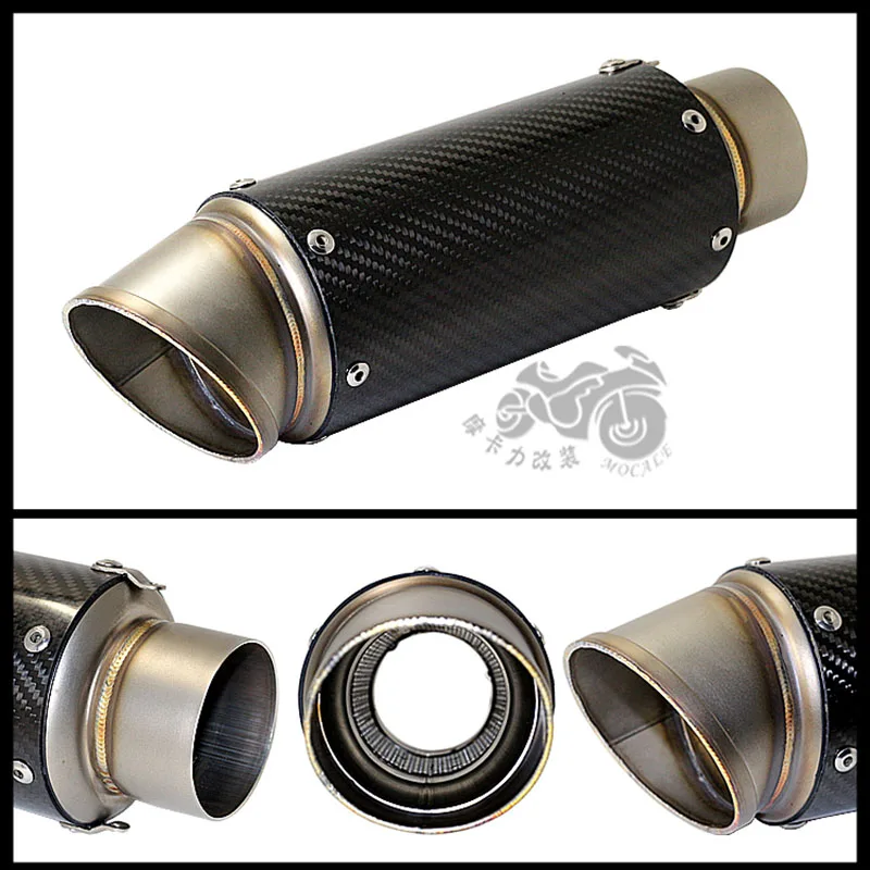 

61mm Universal motorcycle carbon fiber exhaust pipe Akrapovic Yoshimura exhaust pipe large displacement