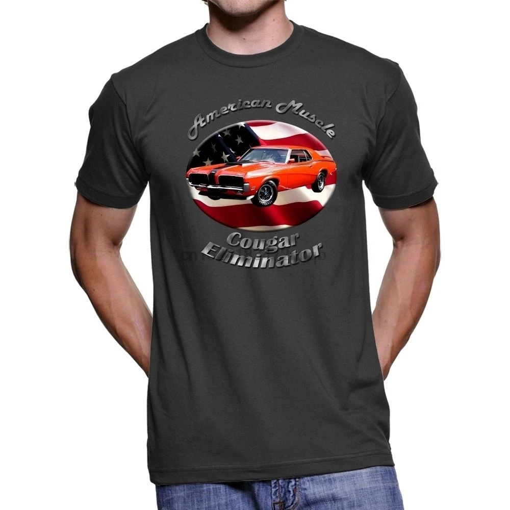Новая летняя повседневная мужская футболка mercury cougar Eliminator американская Темная |