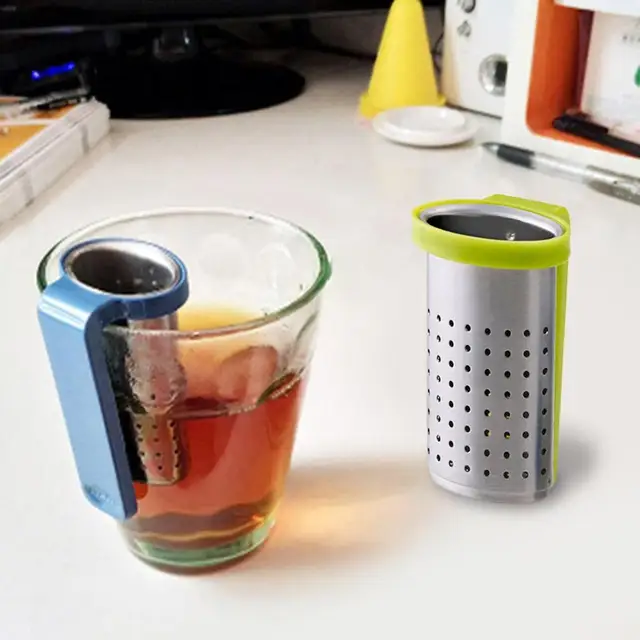 Rozsdamentes Acél Tea Infúziós Laza Levél Diffúzor Szűrő Gyógynövény Fűszerszűrő Italok Kiegészítők Fogantyúval - Image 6