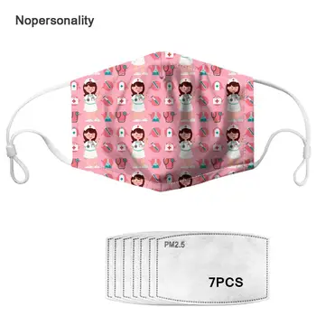 

Nopersonality Lovely Pink Printing Face Mask with 7pcs Activated Carbon Filter Washable Mouth Mask Reusable Mouth-muffle