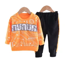Conjunto de ropa de moda para niños y niñas, traje de camiseta, pantalones, 2 unids/set, chándal informal para niños pequeños, primavera y otoño, novedad