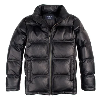 

Genuine Leather Jacket Men Winter White Goose Down Jacket Mens Sheepskin Coat Plus Size Puffer Jacket 12-H05# KJ1149