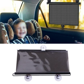 

40*60cm 2*Retractable Car Side Window Baby Sun Shade Shield Cover Roll Curtain Visor Car Accessories