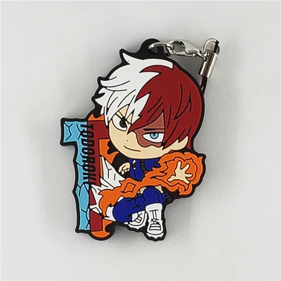 Резиновый брелок для ключей с героями Аниме Boku no Hero Academy Bakugo Eijiro Uraraka Amajiki Eri - Цвет: 03 Todoroki