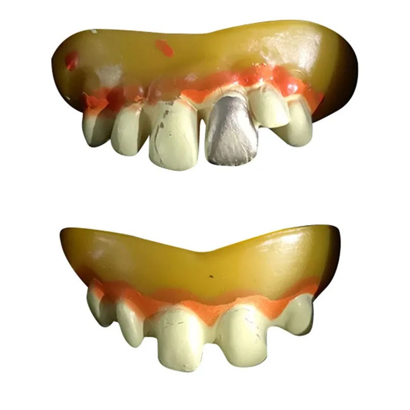 Мода Wacky Хэллоуин протез вампир зубы зомби передние зубы пластиковые мягкие зубные брекеты забавная игрушка 30AG02