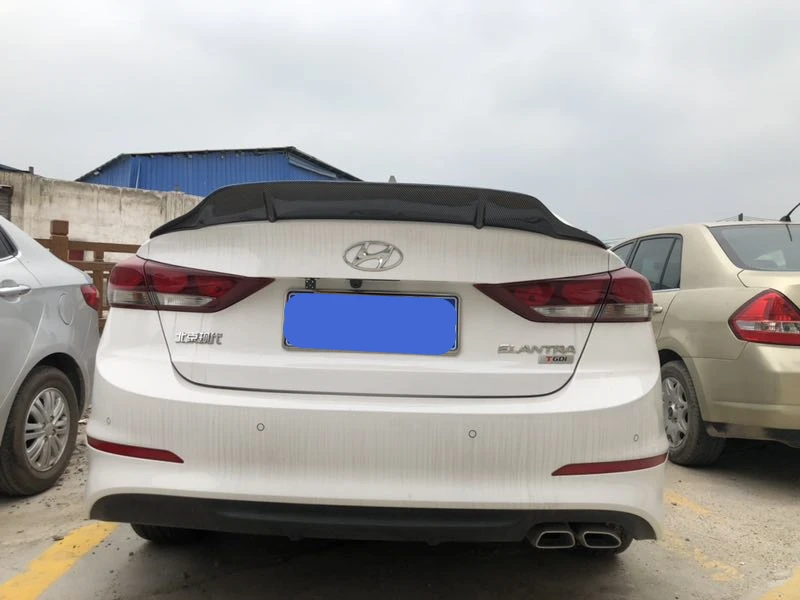 Для hyundai Elantra спойлер 17 высококачественный спойлер из углеродного волокна для заднего крыла автомобиля грунтовка цвет задний багажник хвост плавник Спорт
