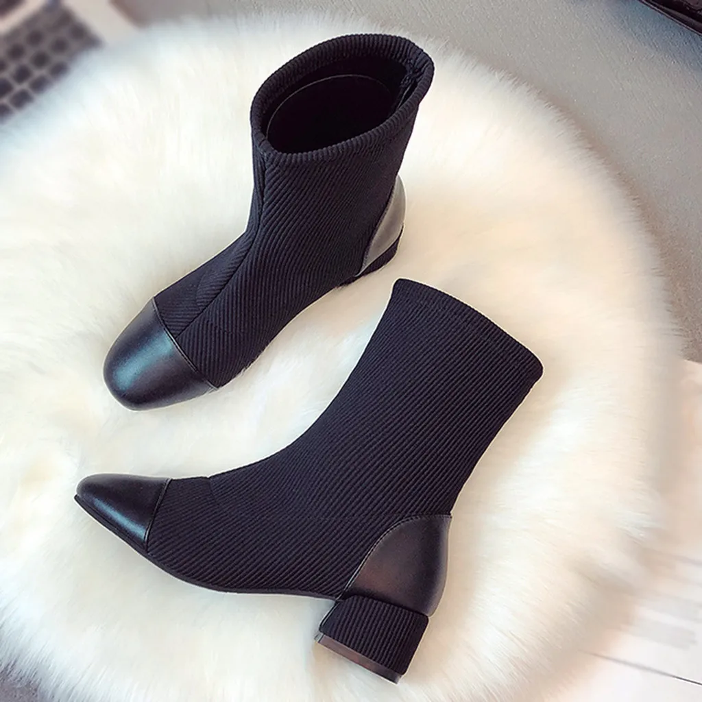 Women Ladies Ankle Booties Round Toe Boots Women Solid Boots Casual Outdoor Boots Shoes Winter Boots Women zapatos de mujer