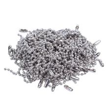 Нержавеющая сталь 10 см длина 2,4 мм бисерный шар цепь 100 шт Серебряный тон