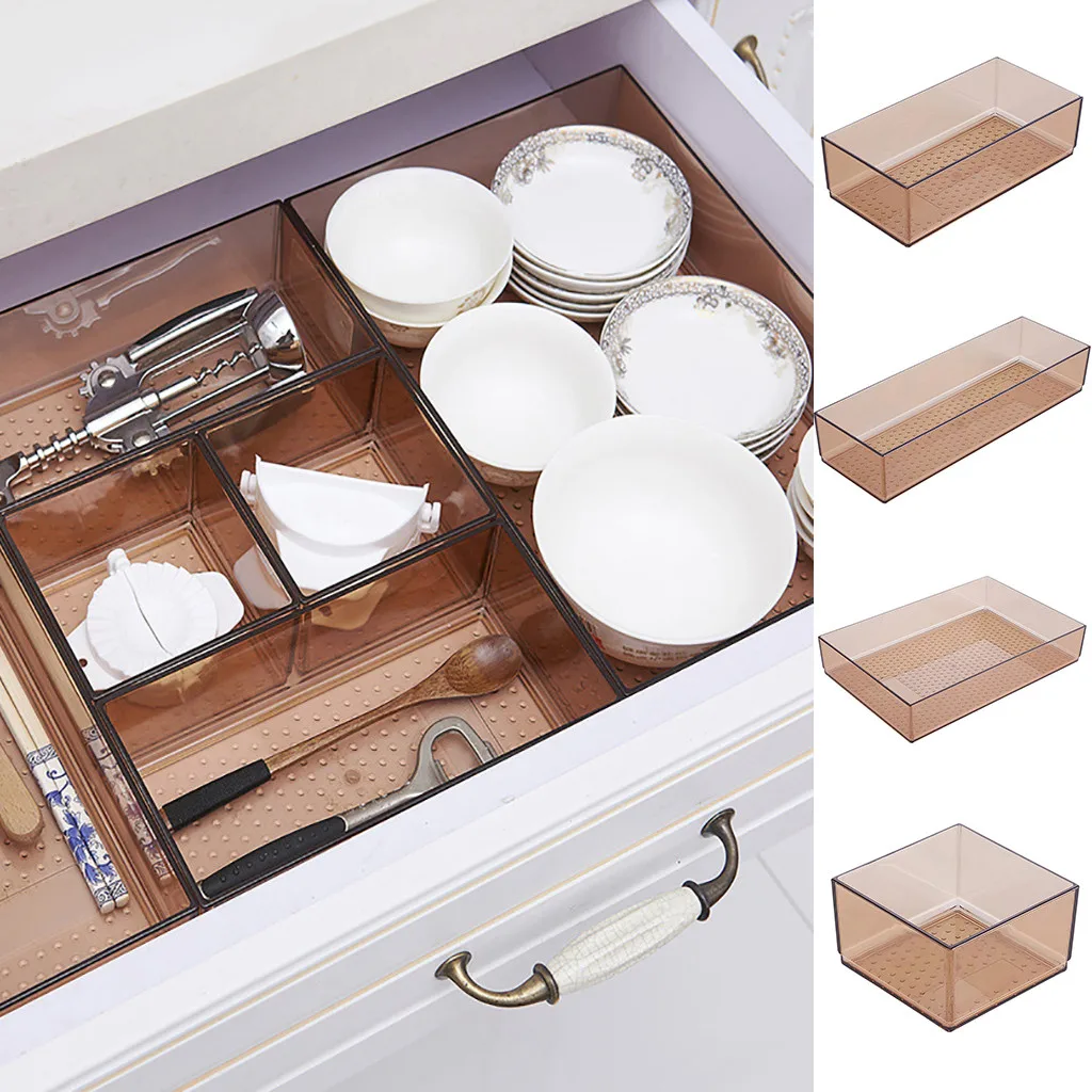 

Drawer storage box kitchen compartment box Japan transparent plastic classification tableware cabinets makeup cabinet new