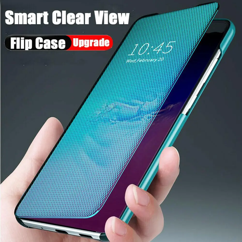 Кожаный чехол-книжка с зеркальной подставкой для Samsung S20 Ultra Plus S10 S10E Note 10 + 360 чехол