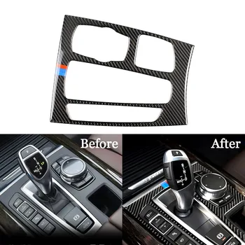 

For BMW X5/X6/F15/F16 2014-2017 Interior Trim Real Carbon Fiber Gear Shift Control Panel Cover Sticker Auto Interior Accessories