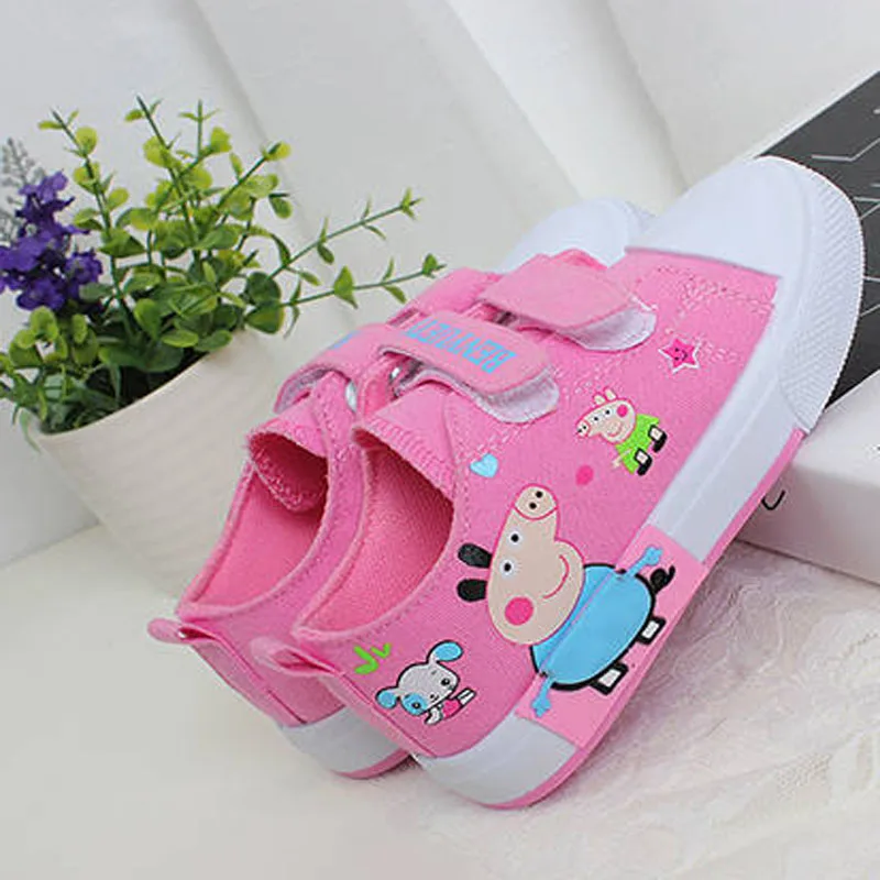 Peppa Pig Children Casual Shoes Girl Canvas Shoes Kids Denim Sneakers