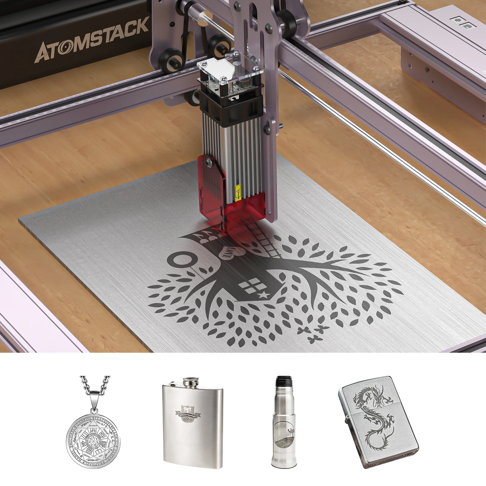 Graveur laser portable 10.6 « x17.3 » Grande zone de gravure 5.5w imprimante  3D