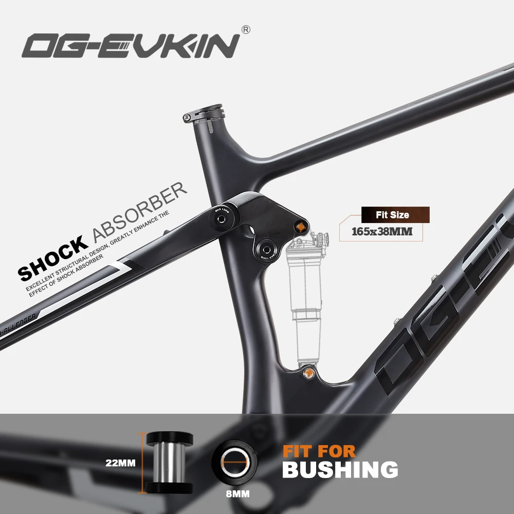 OG-EVKIN CF-080 Carbon Full Suspension Mountain Bike Frame 12X148 Thru-Axle 12V Boost 29er 2.35 Tire BB92 MTB Bicycle Disc Frame bicycle parts bicycle frame