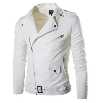 

New Autumn Men's PU Leather Jacket For Men Fitness Fashion Male Jacket Casual Coat Male Clothing