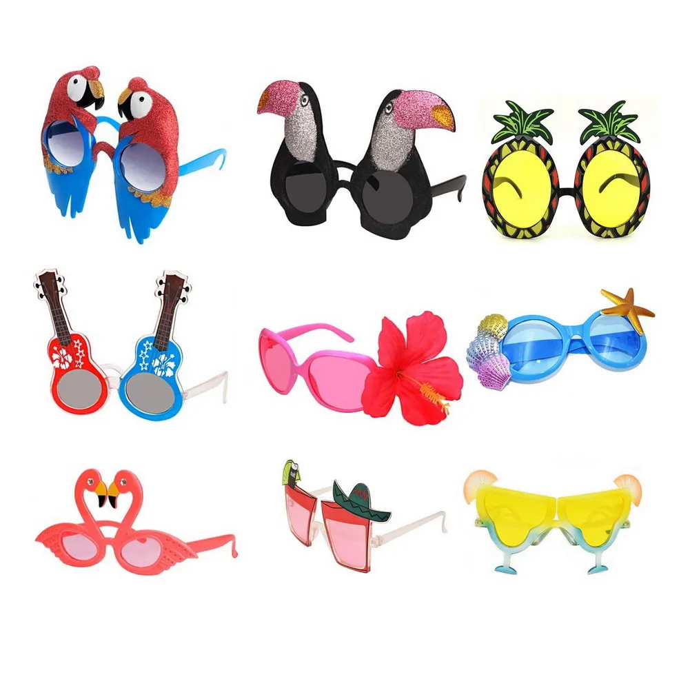 

100 пар забавных Гавайских очков, реквизит в виде тропических солнцезащитных очков, забавные летние сувениры для детских праздников, товары для пляжных тематических вечеринок