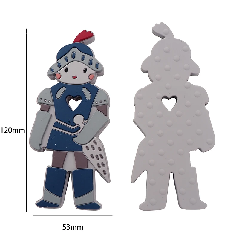 Chenkai 5PCS Silicone Warrior Teether Chewable Nursing Soldier Teething For DIY Baby Sensory Pacifier Dummy Jewelry Animal Toy