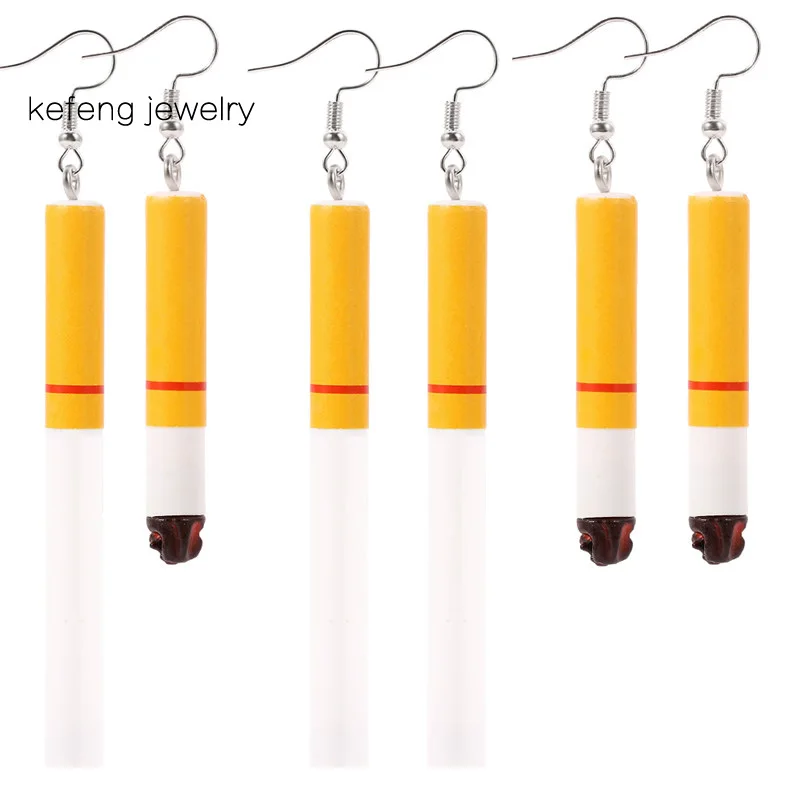 Fashion Punk Creativity Earrings Cigarette butts earrings restoring ancient ways Gout contracted girl Smoke earring for women | Украшения и