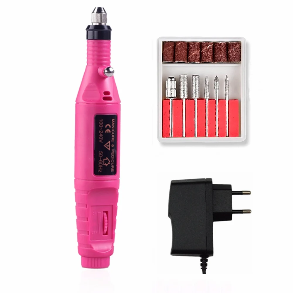 Elétrica para Unhas Lixa para Pedicure Acessório para Pedicure Ferramentas para Unhas Kit com 6 Brocas para Unhas e 6 Broca Artísticas Lixas 20000rpm 8 para pedicure, acessório para pedicure, kit com