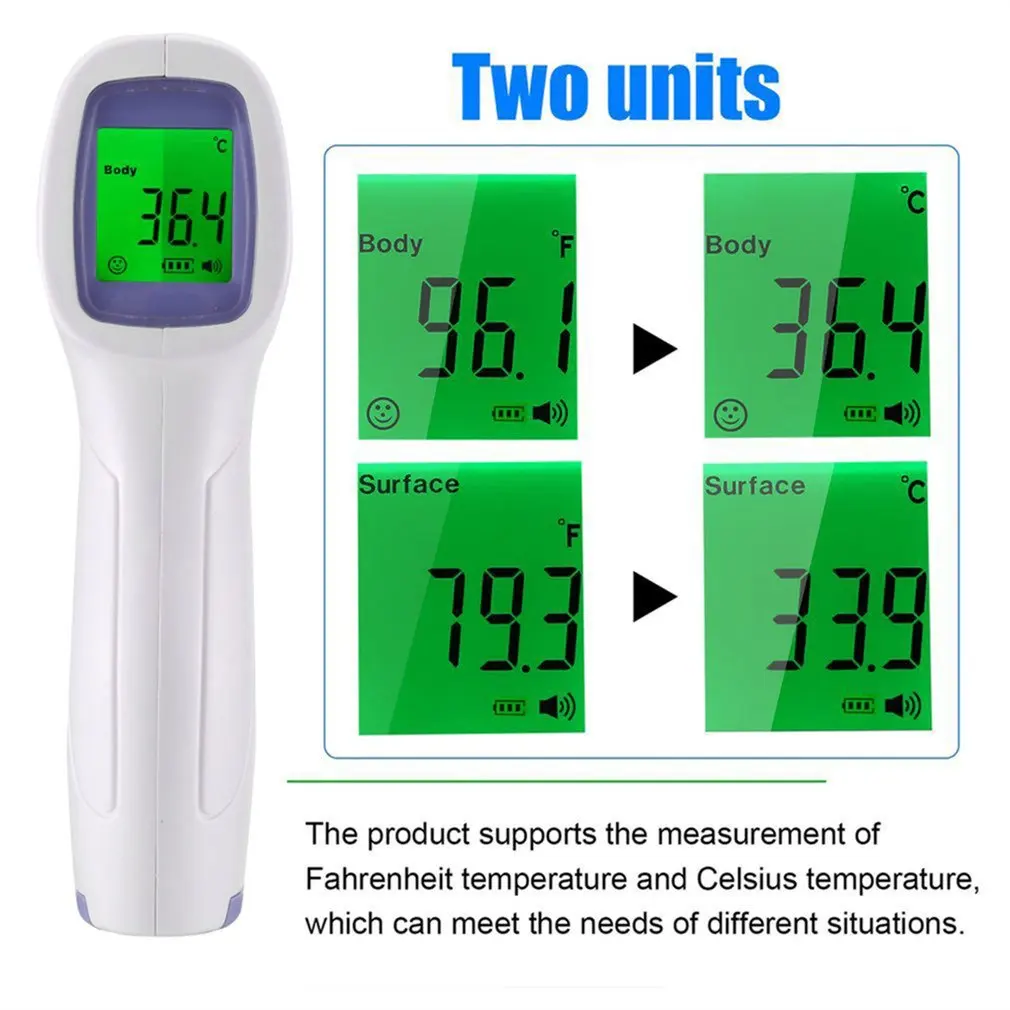1pc Non-contact Infrared Thermometer baby adult infrared temperature meter digital temperature gun LCD display thermometer infrared thermometer