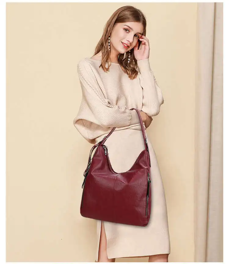 Luxury Handbags Women Bags Designer Multifunction Shoulder Bag For Women High Capacity Pu Leather Woman Handbags Tote Bag